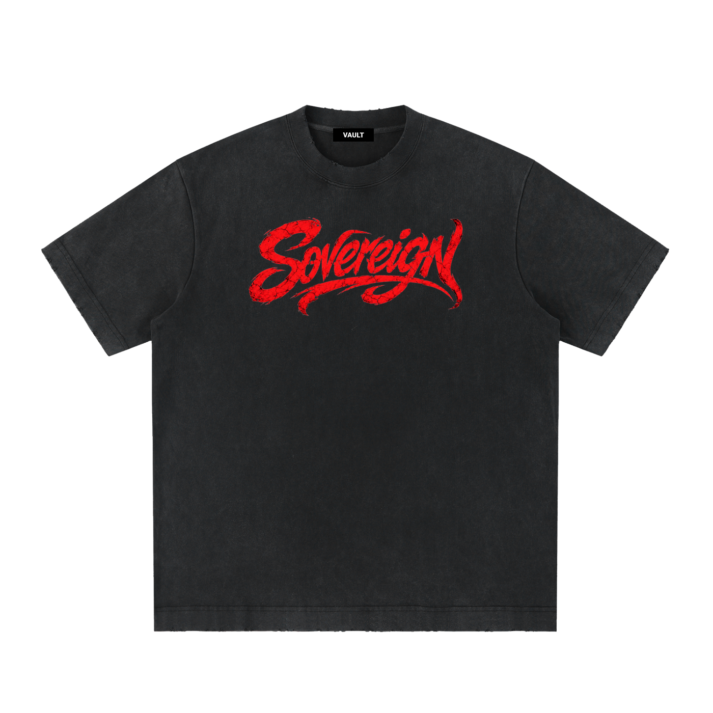 Heavyweight Vintage Washed Frayed T-Shirt | VaultWear