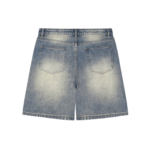 Classic long denim shorts streetwear detail