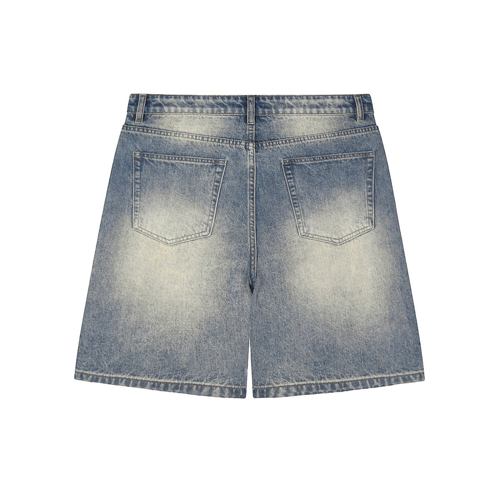 Classic long denim shorts streetwear detail
