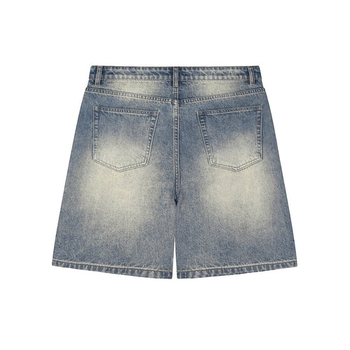 Classic long denim shorts streetwear detail