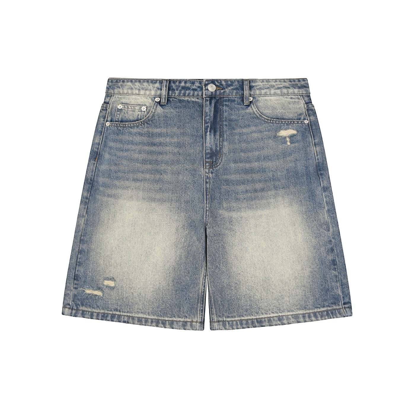 Classic long denim shorts streetwear detail