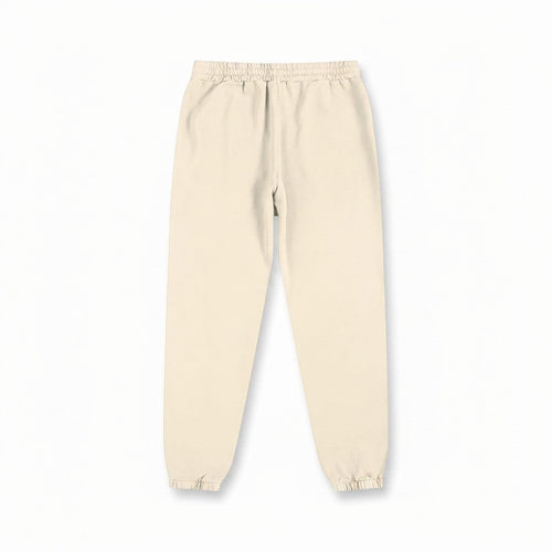VaultWear unisex Essential Sweatpants in beige, made from 100% cotton with a comfortable elasticated waistband.