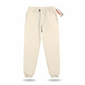 VaultWear beige unisex cotton sweatpants with a drawstring waist and elastic cuffs in a casual, regular fit.