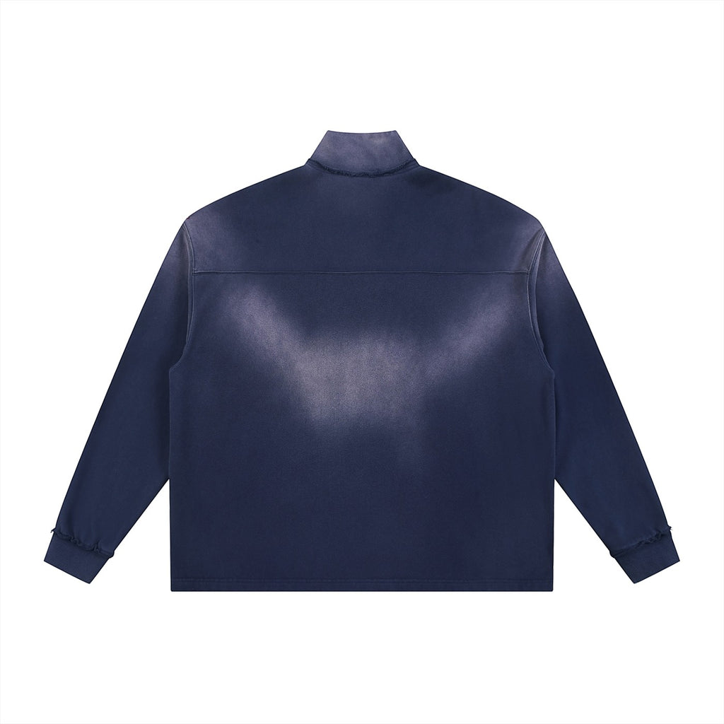 VaultWear sun-faded raw edge quarter-zip sweatshirt front view
Vintage washed quarter-zip sweatshirt back view
Raw edge quarter-zip sweatshirt detail
Oversized heavyweight streetwear sweatshirt
Sun-faded unisex quarter-zip pullover