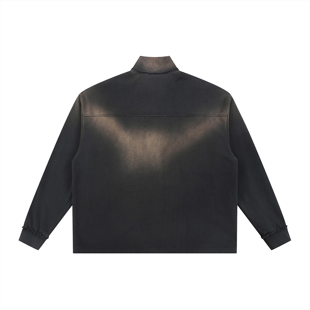 VaultWear sun-faded raw edge quarter-zip sweatshirt front view
Vintage washed quarter-zip sweatshirt back view
Raw edge quarter-zip sweatshirt detail
Oversized heavyweight streetwear sweatshirt
Sun-faded unisex quarter-zip pullover